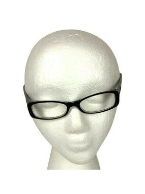 Ralph Lauren Eyeglass Frames 48-16-135 Black & Clear Acetate Rectangular Italy